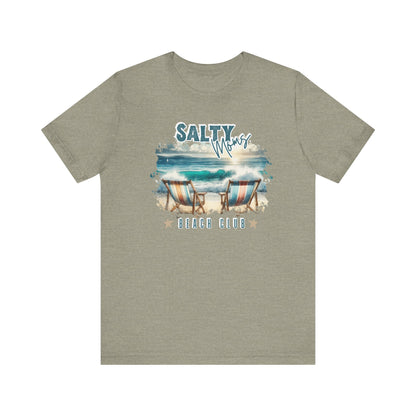 Beach Tee Salty Moms Beach Club T-Shirt Coastal Mom Graphic Tee Mom Vacation Tee Coastal Vibes Shirt for Women Funny Mom Shirt