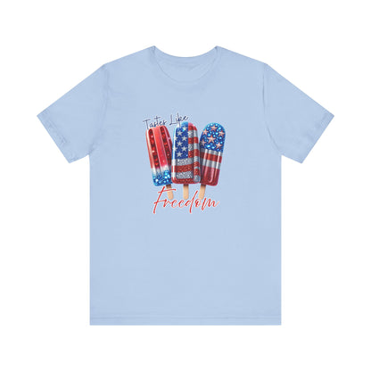 Patriotic Ice Cream Tee - 'Tastes Like Freedom' Unisex Jersey Short Sleeve T-Shirt, July 4th, Summer Vibes, Casual Wear, Gift Ideas