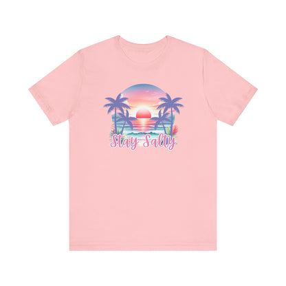 Salty T-Shirt  Tropical Sunset Shirt Beach Graphic Tee Coastal Summer Shirt for Women Salty Vibes Vacation Shirt Women's Summer T-Shirts