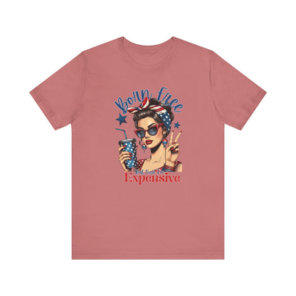 Vintage Style Graphic Tee - Born Free - Summer Fashion, Gift for Her, Fun Statement Shirt, Retro Tee