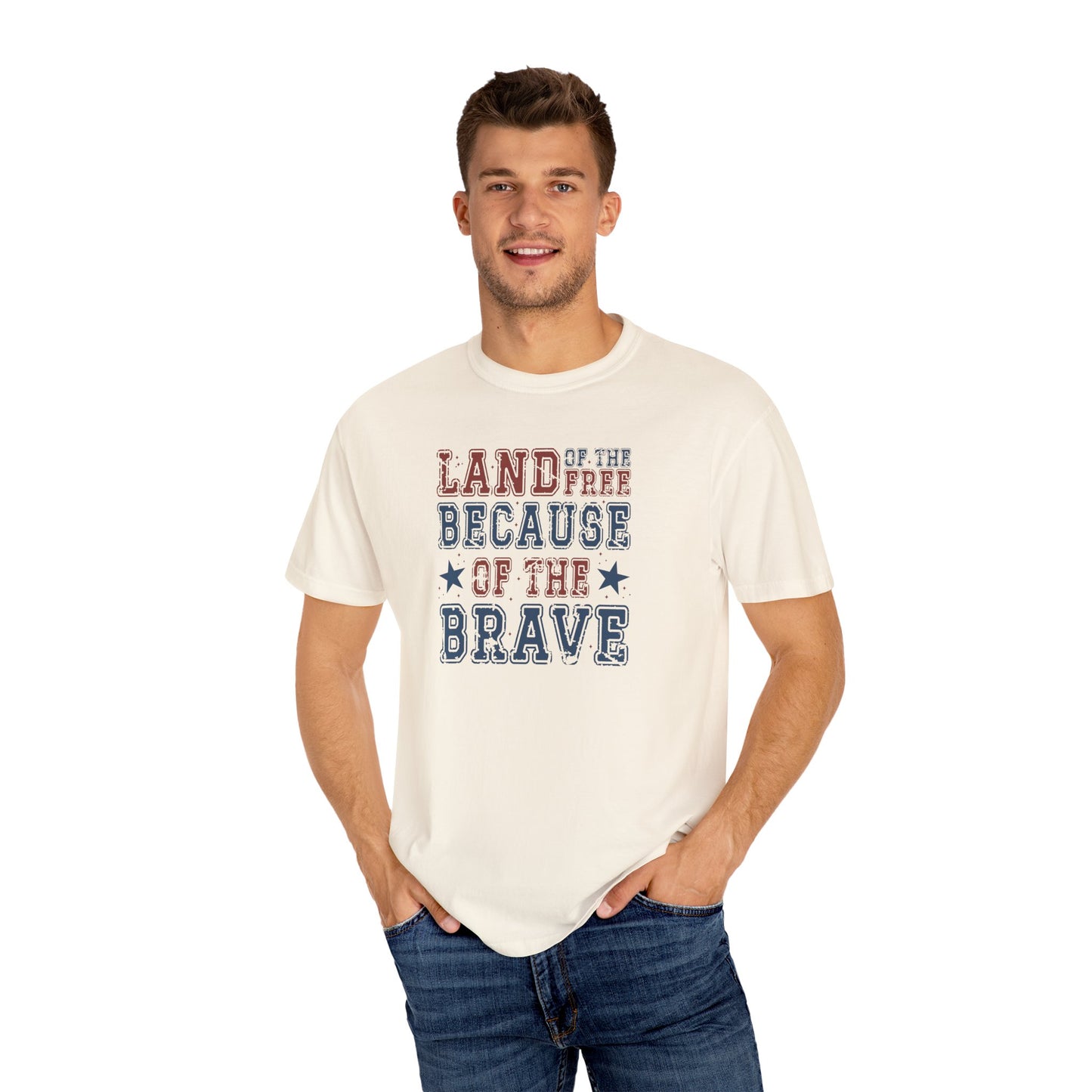 Patriotic Tee, Independence Day Shirt, Americana Top, US Flag Tee, Red White Blue Shirt, Land of the Free because of the Brave T-shirt