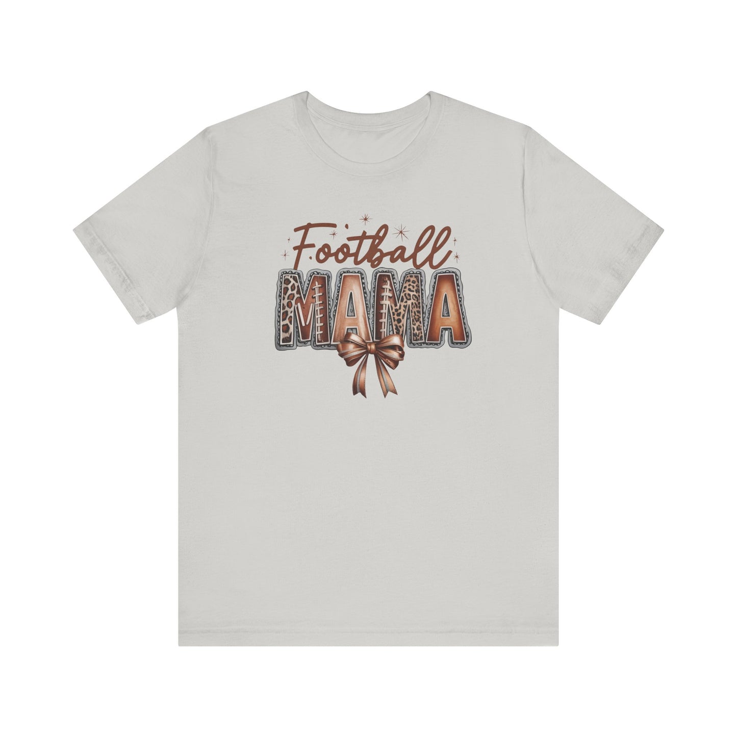Football Mama T Shirt Bella  Canvas Fall Colors Graphic Tee with Football Lettering  Cute Bow, Game Day Shirt for Women, Football Mom Outfit