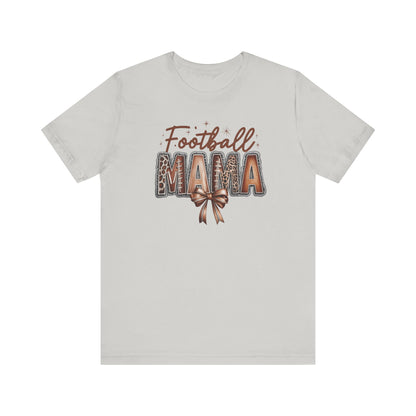 Football Mama T Shirt Bella  Canvas Fall Colors Graphic Tee with Football Lettering  Cute Bow, Game Day Shirt for Women, Football Mom Outfit