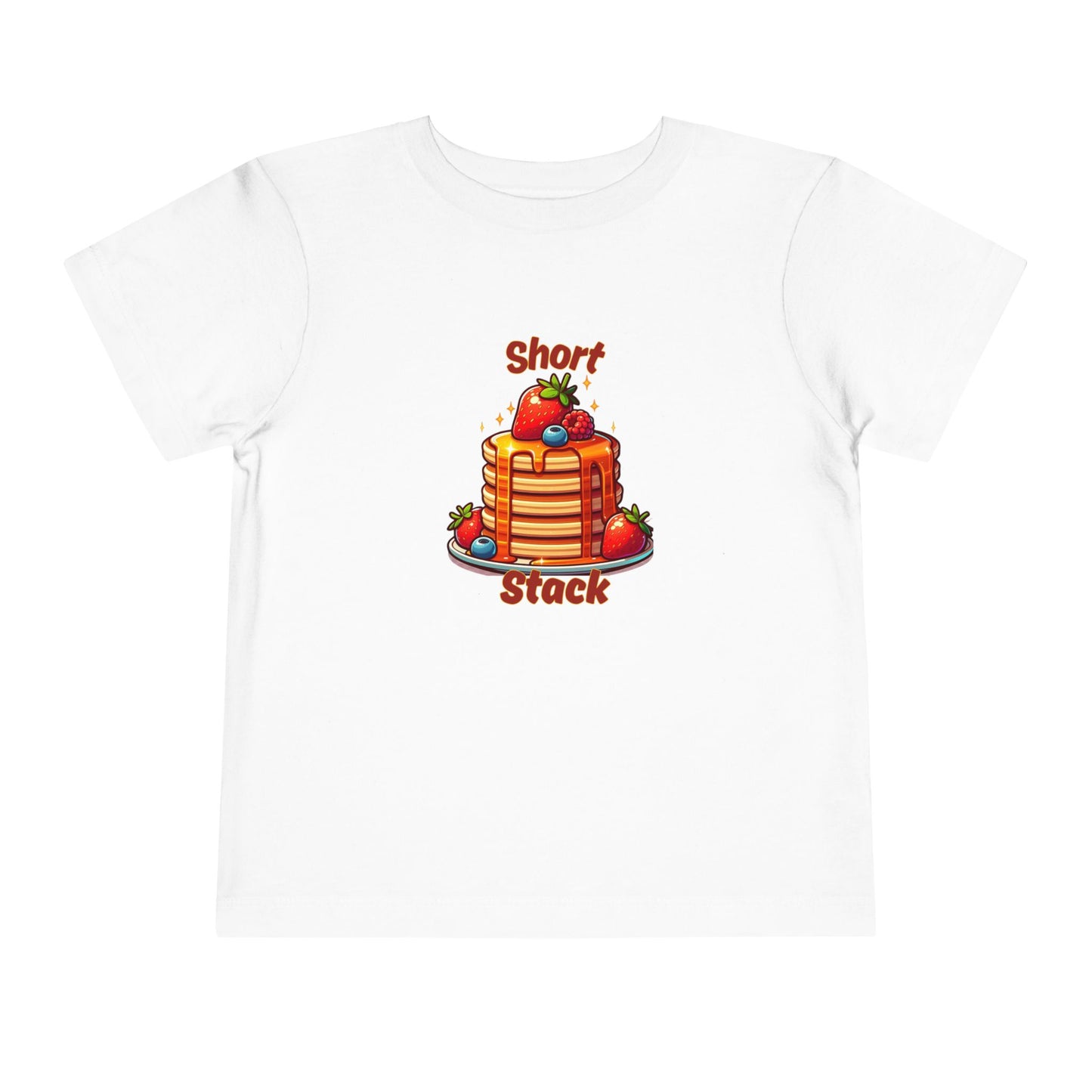 Toddler Short Sleeve Tee - Short Stack Child T-Shirt and Pancake Maker Father T-shirt Duo, Fun Father's Day Gift,Family Matching Outfits,