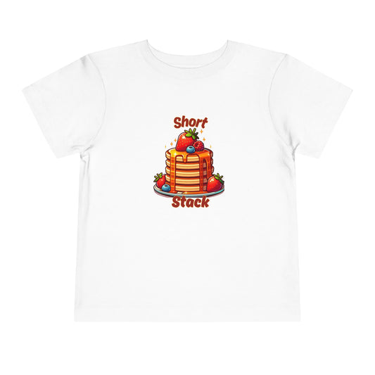 Toddler Short Sleeve Tee - Short Stack Child T-Shirt and Pancake Maker Father T-shirt Duo, Fun Father's Day Gift,Family Matching Outfits,