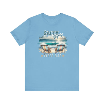 Beach Tee Salty Moms Beach Club T-Shirt Coastal Mom Graphic Tee Mom Vacation Tee Coastal Vibes Shirt for Women Funny Mom Shirt