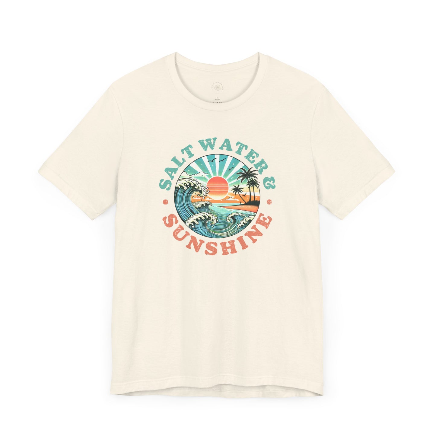 Salt Water & Sunshine Beach Vibes T-Shirt, Summer Apparel, Vacation Shirt, Gift for Ocean Lovers, Jersey Short Sleeve Tee