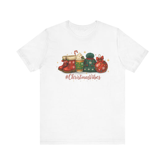 Christmas Vibes Graphic Tee | Cozy Holiday T-Shirt | Bella + Canvas Unisex Christmas Shirt