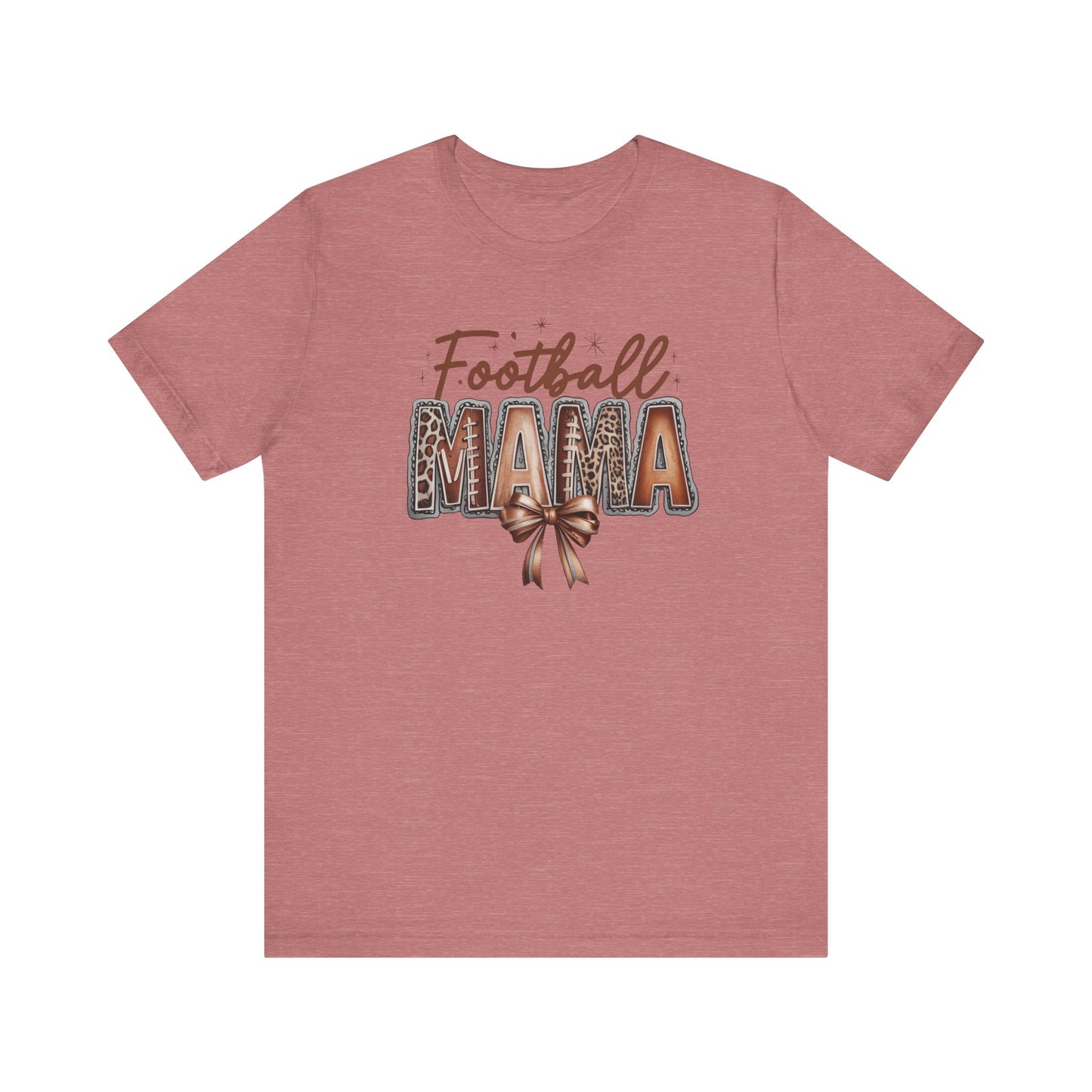 Football Mama T Shirt Bella  Canvas Fall Colors Graphic Tee with Football Lettering  Cute Bow, Game Day Shirt for Women, Football Mom Outfit
