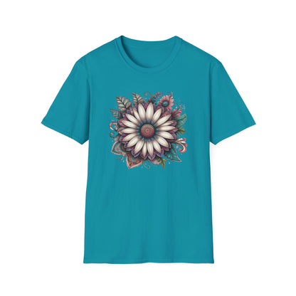 Floral Design Unisex T-Shirt | Boho Chic Tee, Everyday Casual Wear, Gift for Her, Nature Lover's Apparel, Summer Style